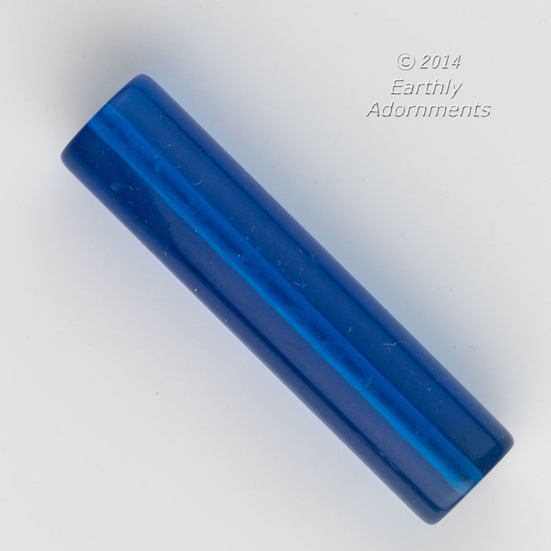 Vintage translucent blue Lucite cylinders 57x14mmpkg of 2