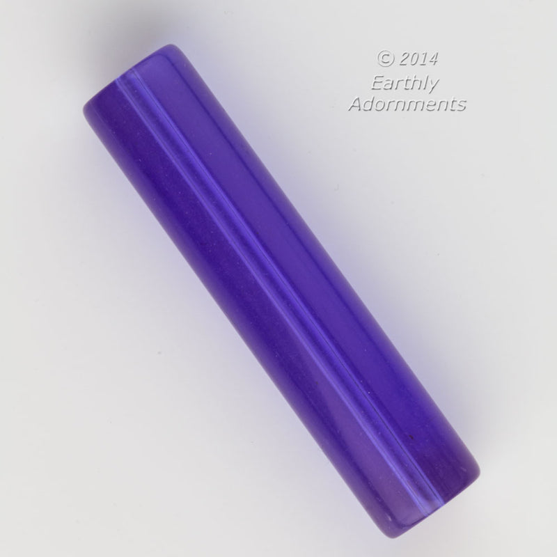 1960s Vintage translucent violet Lucite cylinders 57x14mm.