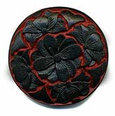 Carved black over red cinnabar disk. 34mm. Pkg of 1. B7-CIN106(e)