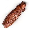 Cicada boxwood Ojime. 12x35mm. Pkg. of 1. 