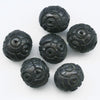 Antique French carved Corozzo beads 6mm pkg of 15.