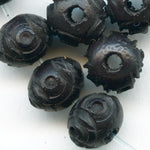 Antique French carved Corozzo beads 6mm pkg of 15.
