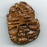 Vintage hardwood carved pendant of ram and ewes