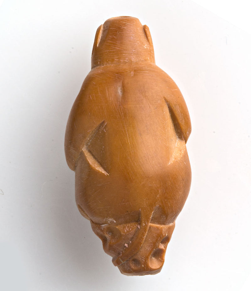 Vintage Chinese carved fruit pit Hedaio bead depicting monkey. 1 pc. 