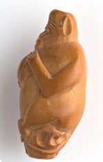 Vintage Chinese carved fruit pit Hedaio bead depicting monkey. 1 pc. 