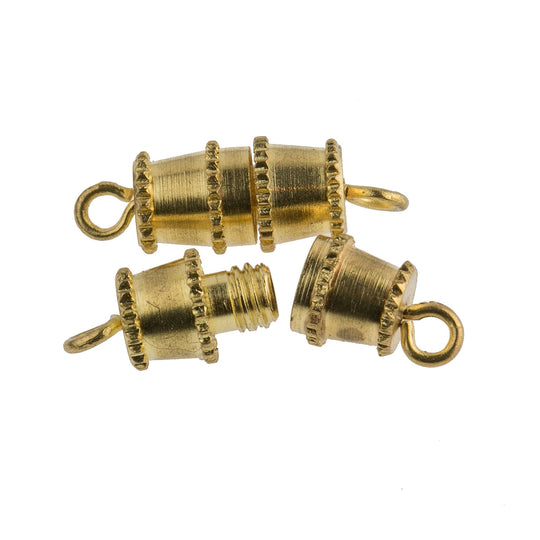 Vintage Barrel Clasp 12K Gold Overlay. 11mm. Pkg of 6.  B8-0001