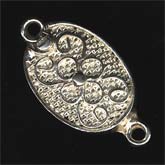 Sterling silver filigree clasp, 9x12mm, pkg of 1.