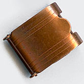 b8-0211-Vintage copper over steel fold over clasp. 12x15mm. Pkg of 2