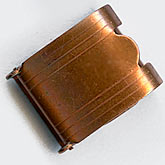 Vintage copper over steel fold over clasp. 12x15mm. Pkg of 2