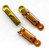 b8-0214-Single strand push in clasp. Copper & brass over steel. 15mm. Pkg of 5