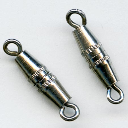 Vintage silverplate barrel clasp 17x4mm pkg of 4. b8-239