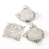 Sterling silver plated brass filigree pendant with setting for 18mm cabochon. 32x35mm. 1 pc.