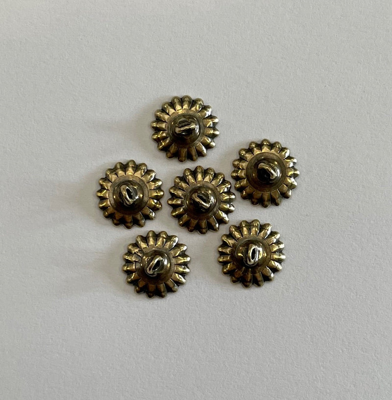 Oxidized brass 10mm up-eye bead cap 12 pcs. 
