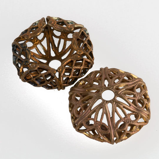 B9-0494 Versatile filigree solid brass finding. 8 x 18mm. Pkg. of 2