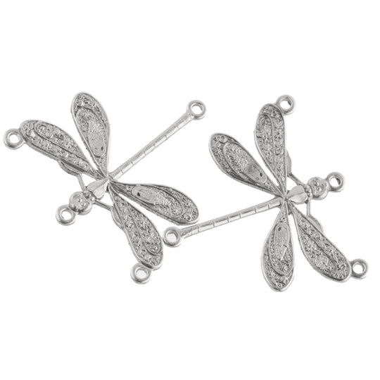 Fancy embossed dragonfly connector. 24mm Pkg. of 4. b9-0620as