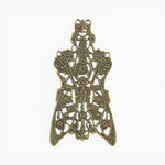 Vintage Edwardian style stamped antiqued brass filigree component. Great for wrapping stones. 50x25mm. Pkg. of 1.