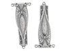 Victorian style sterling silver plated connector lavalier pendant. 35mm. Pkg. 1.