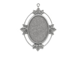 Sterling silver plated brass frame setting for 19x13mm cabochon. 1 ring. Pkg of 1