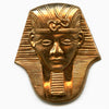 Vintage red brass King Tut stamping 26x22mm pkg of 2