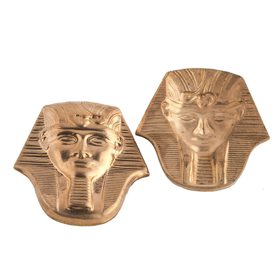 b9-0909-Vintage red brass King Tut stamping 26x22mm pkg of 2