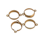 Vintage brass compression setting for 11mm dia or 12x8mm oval cab. Pkg of 4. 