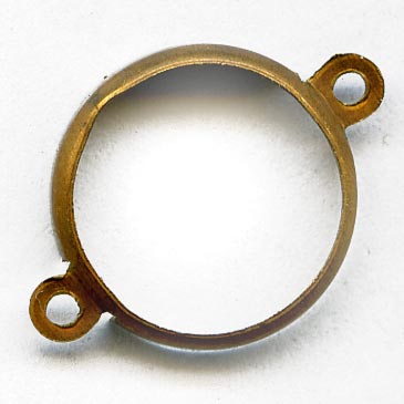 Vintage brass compression setting for 11mm dia or 12x8mm oval cab. Pkg of 4. 