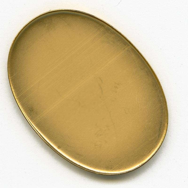 Brass cabochon setting for 45x30mm stone. Pkg of 1