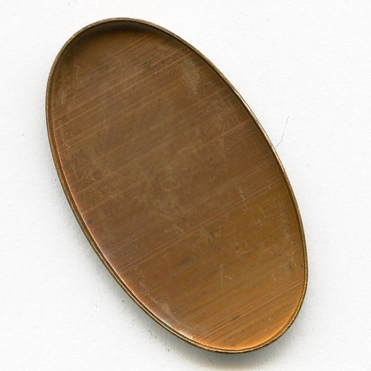 Red brass cabochon setting for 31x17mm stone. Pkg of 1. b9-0965(e)