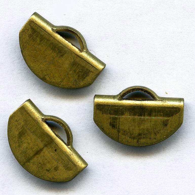 Vintage brass folded cap or bail 15x11mm pkg of 2.