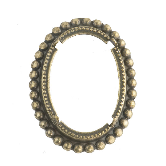 Vintage antiqued brass frame pendant with prong setting for 24x18mm cabochon. 1pc. b9-0996B