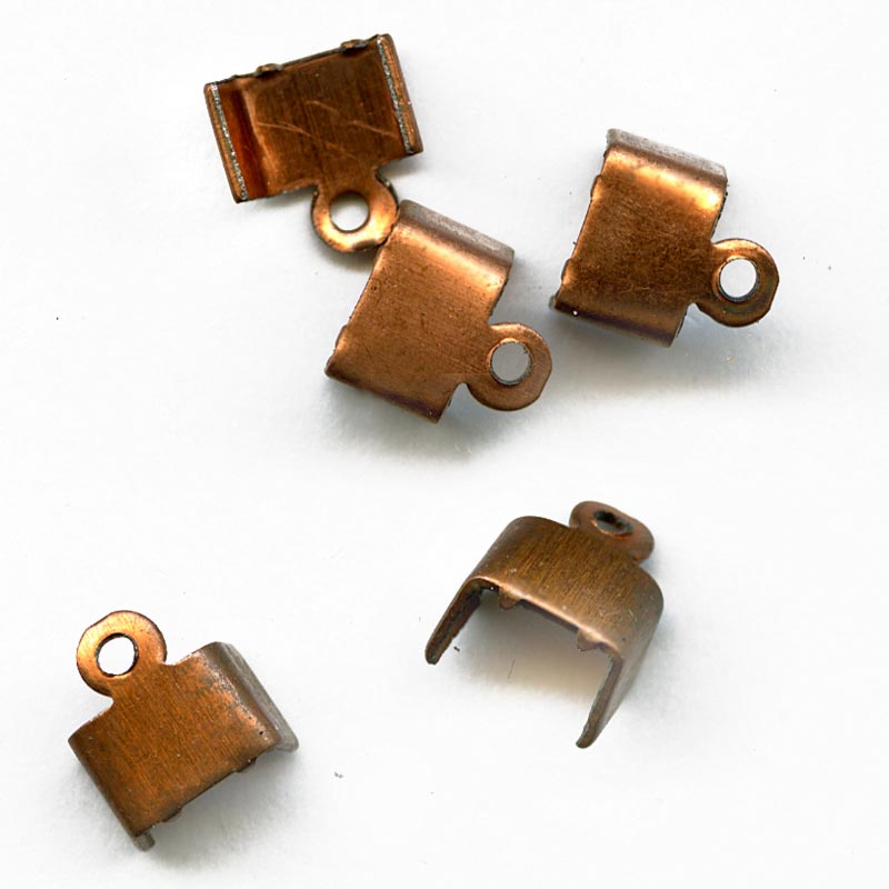 Copper over steel flat chain ends for 6mm flat chain pkg of 6