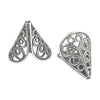 Vintage sterling silver plated brass filigree cone 23x21mm 2 pcs. 