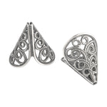 Vintage sterling silver plated brass filigree cone 23x21mm 2 pcs. 
