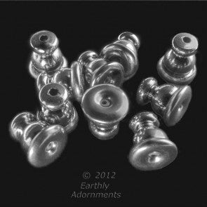 Silver plated bullet clutches for post earrings, 12pcs. b9-2153(e)