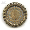 Oxidized brass filigree setting for a flat back round cabochon 12mm diameter. 1 pc. b9-2163