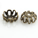 Oxidized brass filigree bead cap 6x3mm 12 pcs