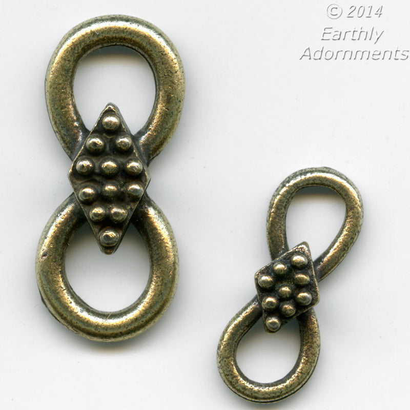 Oxidized brass figure-8 connector 20x10mm Pkg. of 2