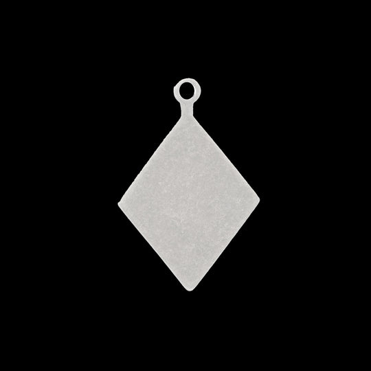Silver plated diamond shaped glue-on tab with ring for stone or cabochon. Pkg of 4. b9-2305s