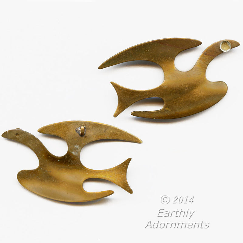 Brass soaring bird pendant. Measures 63x35mm. Sold individually.