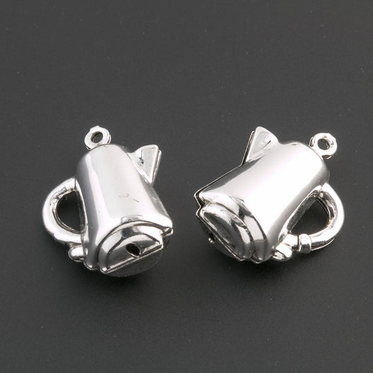 Vintage hollow sterling silver plated coffeepot charm. 18x21x11mm. Pkg. of 1. b9-2350