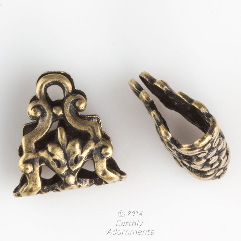 Oxidized filigree bail. 22x12mm. Sold individually. b9-2361