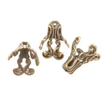 Oxidized brass fancy 3 prong bead cap 13x11mm. Pkg of 2. 