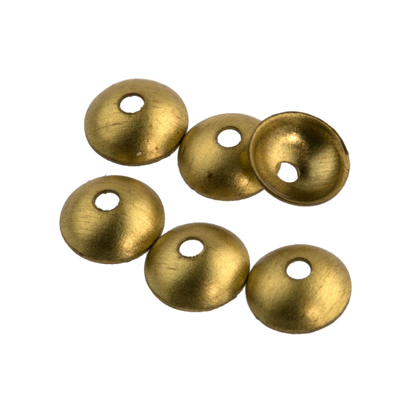 Yellow raw brass 4mm smooth bead cap.  Pkg 10.  b9-2456