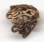 Stamped oxidized brass filigree bead cap. 7mm diameter x9mm Pkg.of 4.