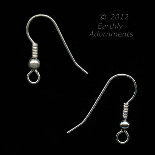 Fishhook earwire, 20 gauge silver plate. Pkg. of 20. B9-0492-2(e)