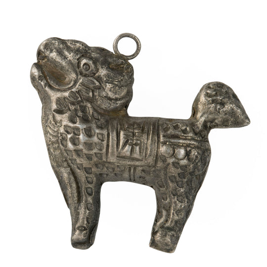 Vintage Chinese coin silver embossed Kirin unicorn charm. 29mm Pkg. of 1. B9-0498