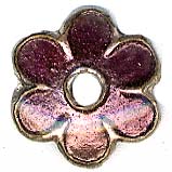 Enamel 8mm bead caps. Pkg of 4. 
