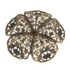 Oxidized brass filigree in a buttercup shape. 45x15mm Sold individually.