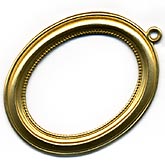 Brass pendant open back setting for 25x19mm cabochon. Pkg. of 1