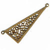 Vintage brass filigree triangle connector. Pkg. of 4.